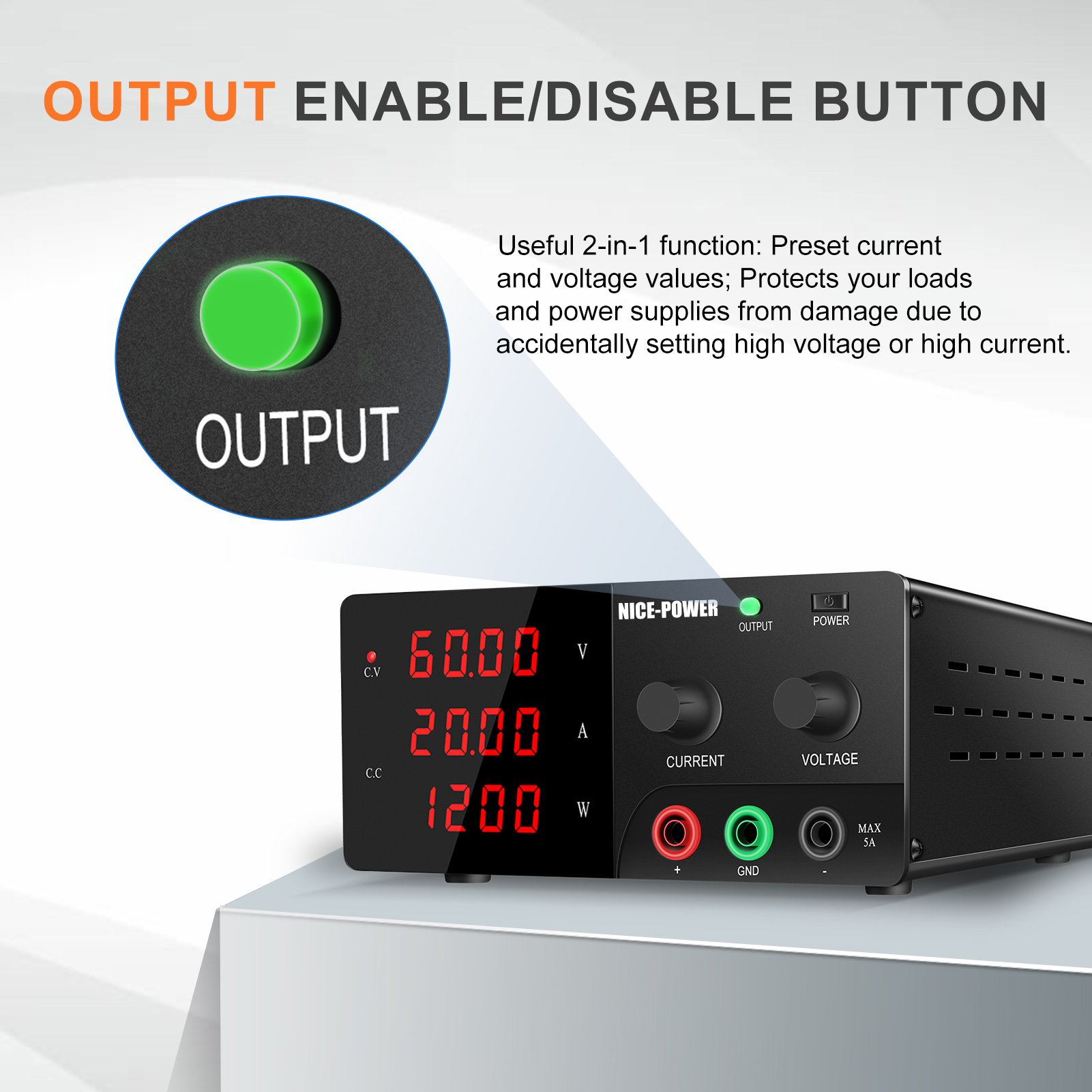 NICE-POWER 60V 20A Catu Daya M - High Power 60V 20A Bench Power Supply ulasan dan harga