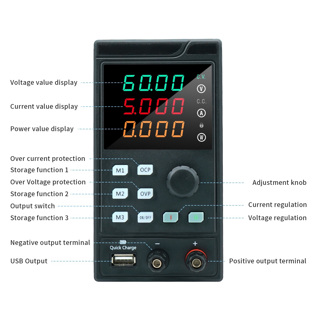MYAMI 30V 32V 10A dengan USB/R - Programmable Dc Power Supply 60V 10A ulasan dan harga